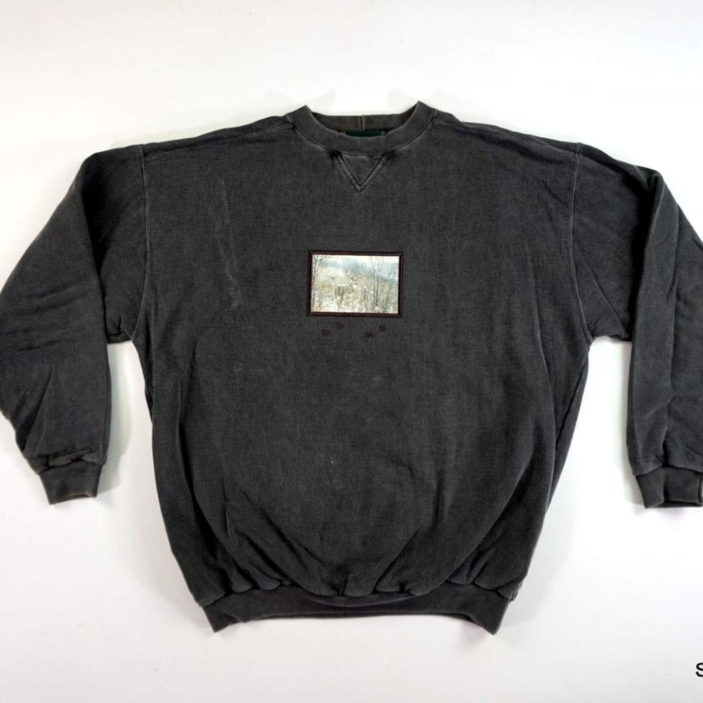 Rustic Buck & Deer Prints Sweatshirt XL Wild Wings Collection Made in Canada